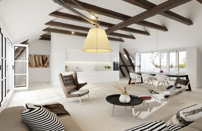 interiørdesign ideer stue belyst skandinavisk design