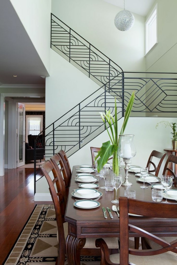 interiør design indvendige trapper trappe railing art deco stil