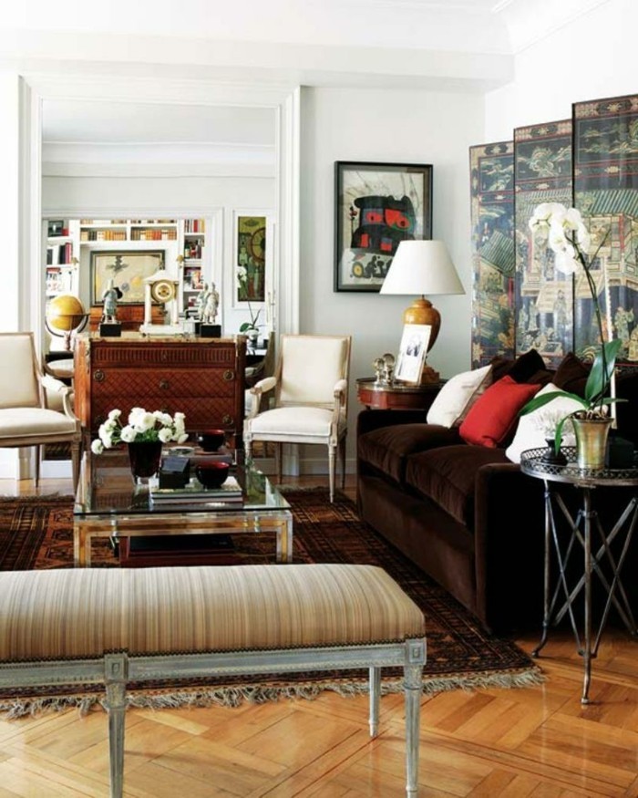 diseño de interiores living ideas living room brown sofa parquet