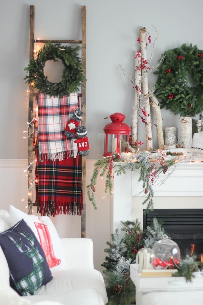 interieur woonkamer Skandinavische stijl kerst