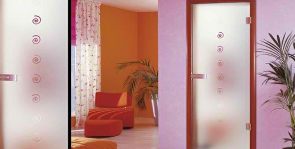 interior doors glass warm colors