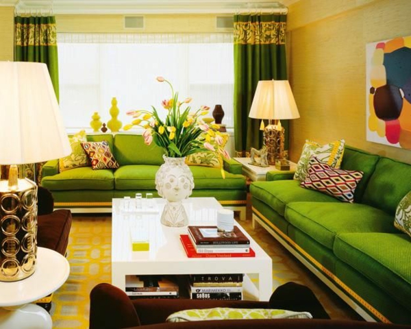 ideas inspiradoras para la decoración del hogar diseño de sala de estar verde