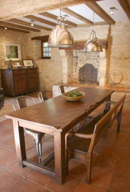 interiør design i italiensk stil rustikke køkken vedhæng lys
