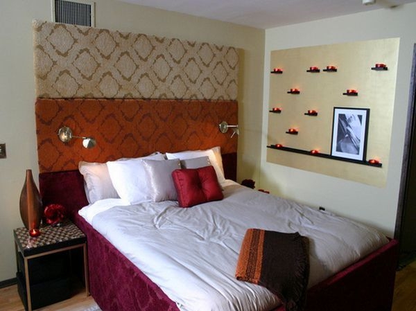 στυλ κρεβατοκάμαρα feng shui τοίχων ράφια τοίχου
