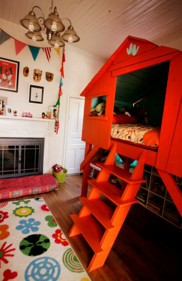 indretning ideer børn soveværelse træhus som en seng