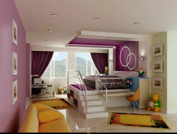 Indretningsdesign ideer til børneværelse hems seng med trappe sofa