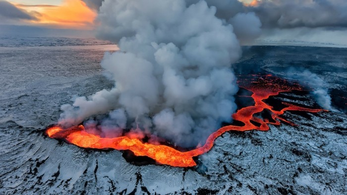 Volcanes de paisaje de Islandia