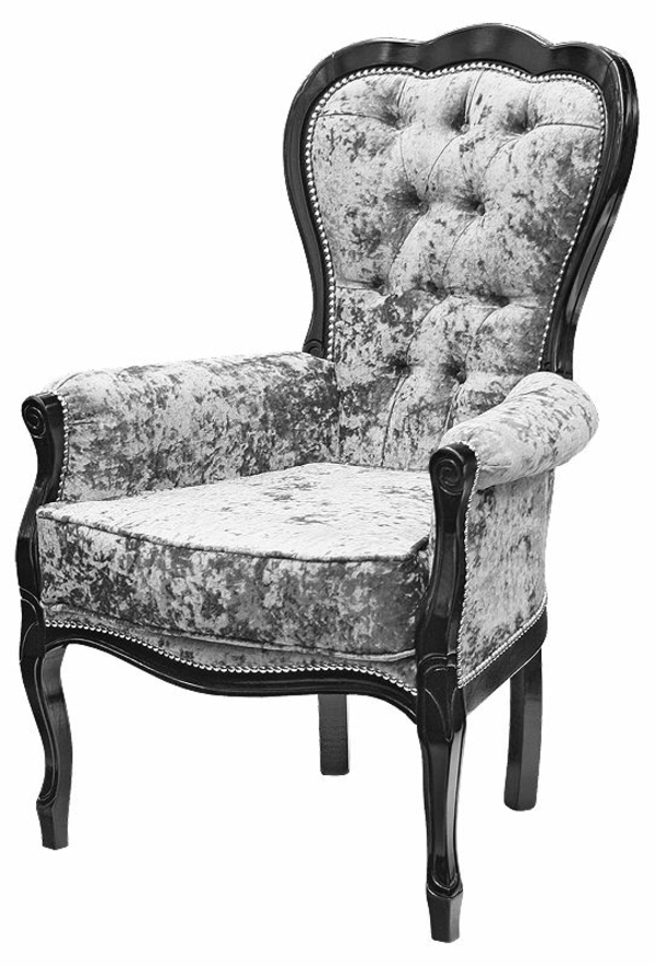 Itališki baldai pilkas velvetas fotelis