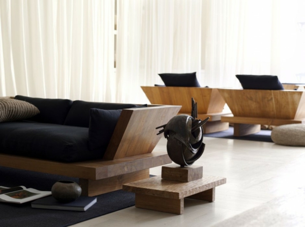 Ideas de decoración japonesa simplicidad plana estilo zen
