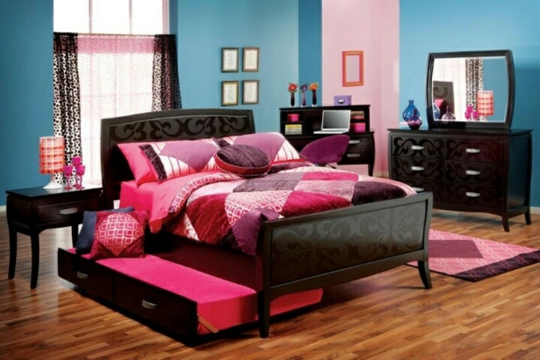 youth room design ideas bed with storage closet mirror