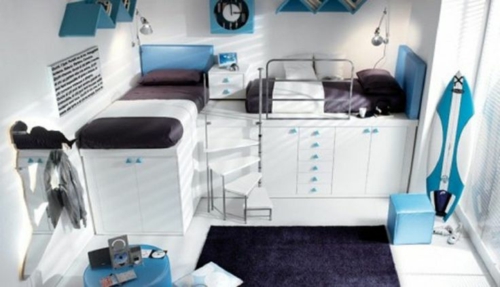 youth room furnishing ideas boy's room blue brothers