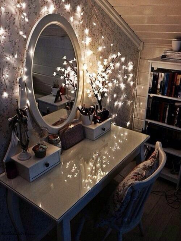 youth room with sloping dressing table lighting