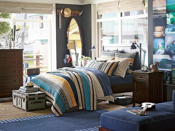 drenge værelse mode seng sofa tæppe i blåt