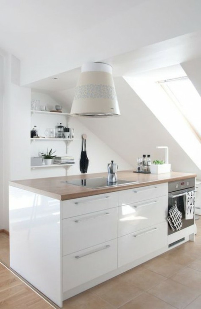 Διαμέρισμα τελευταίου ορόφου επίπλων κουζίνας επικλινές ιδέες οροφής kitchen50