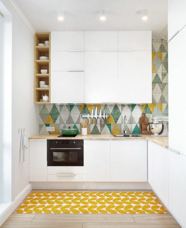厨房瓷砖墙瓷砖颜色绿色黄色后墙厨房