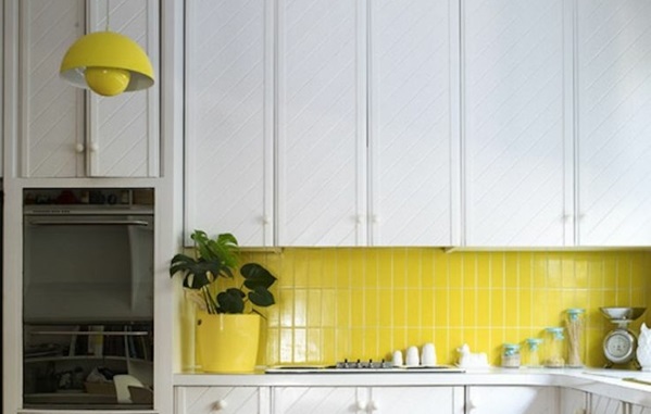 厨房瓷砖墙瓷砖颜色黄色后墙厨房