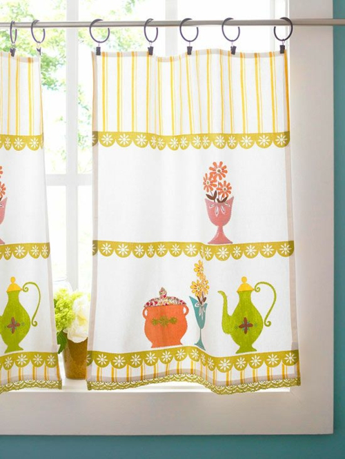 Kitchen Curtains Patterned Curtains Patterned Kitchen Windows