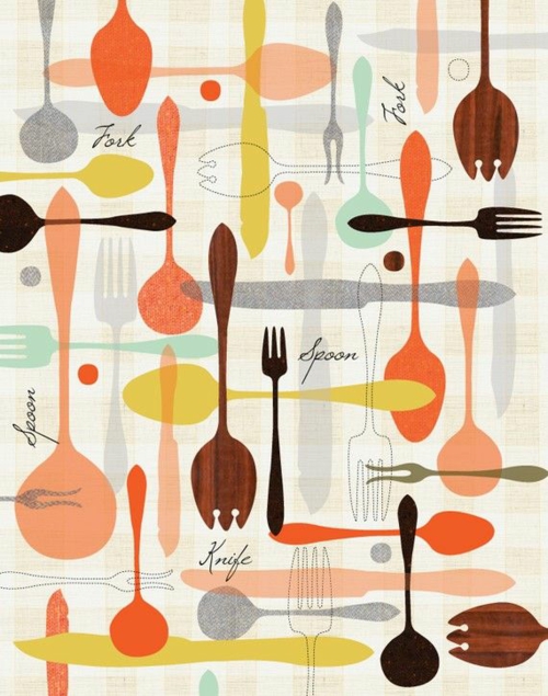 kitchen curtains ideas patterns fork dice knife