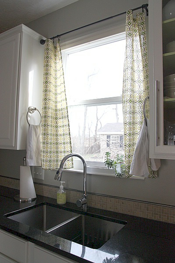 kjøkken gardiner retro mønster tynt stoff