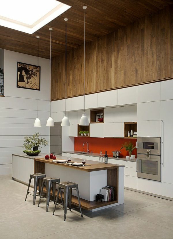 kuchyně design čerstvé barvy rostlin oranžová kuchyň zadní stěna