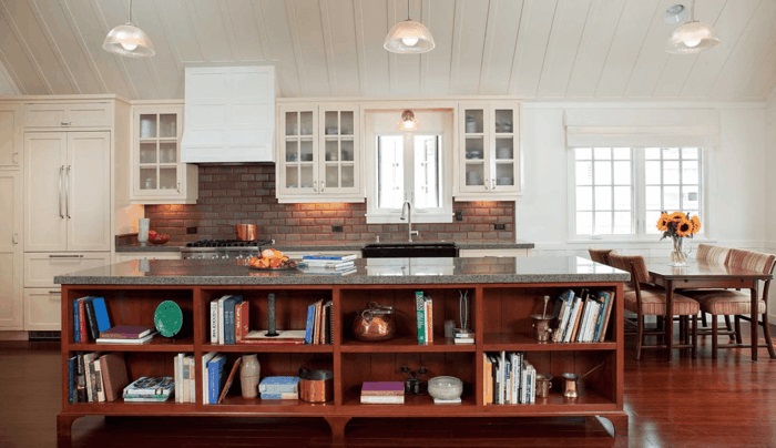 virtuvės salė, pagaminta iš medinės virtuvės su virimo sala