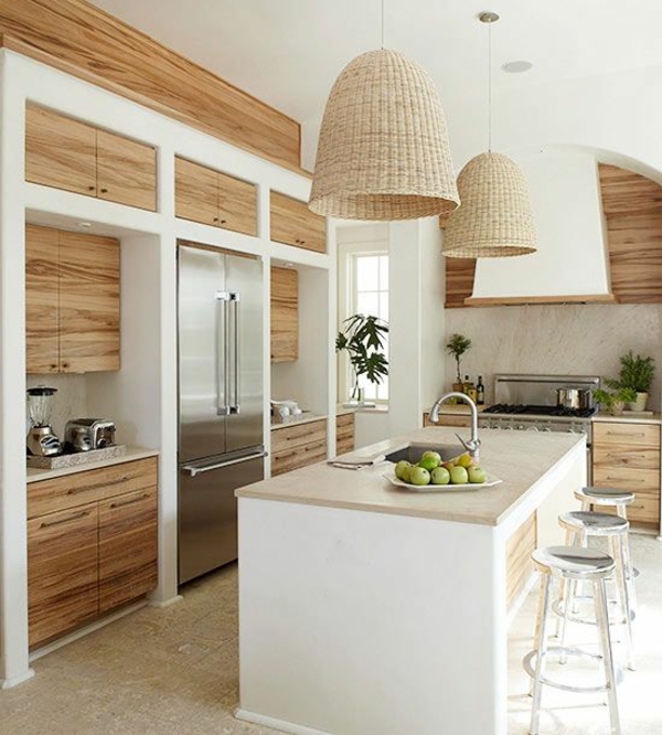 модерни кухненски лампи кухненски осветителни тела дизайн таван осветление ратан