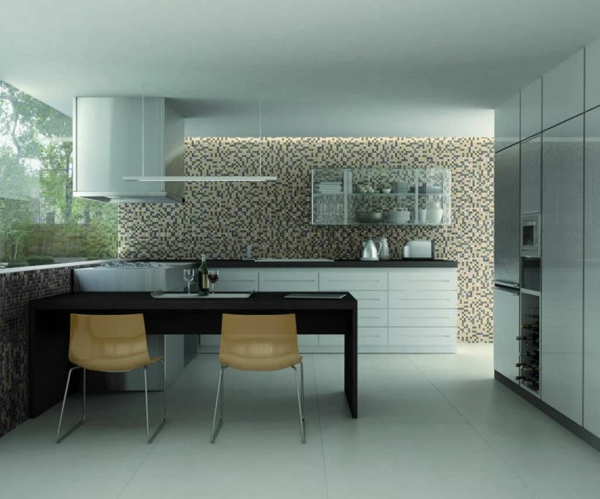 厨房后墙想法马赛克瓷砖墙设计厨房