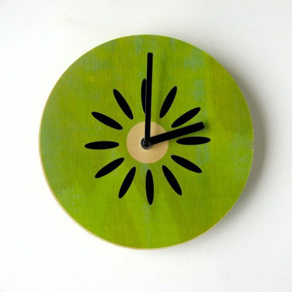 diseño de reloj de cocina fruta de kiwi marcar modernos relojes de pared