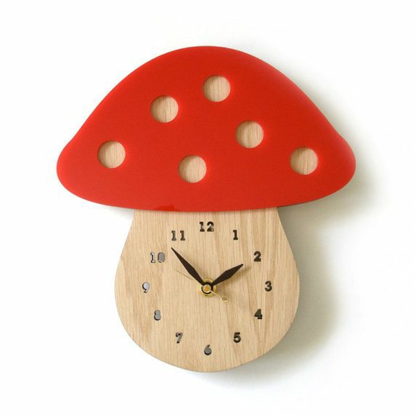 diseño de reloj de cocina setas dial relojes de pared ideas de cocina