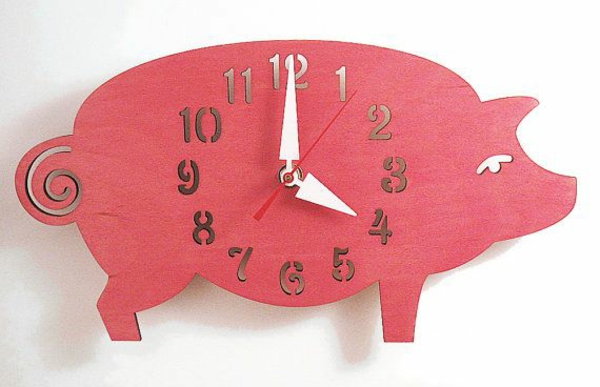 кухненски часовник дизайн прасенца прасенца набиране стена часовници