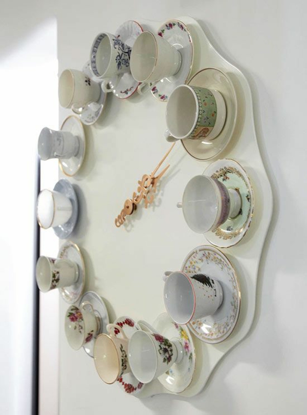 relojes de cocina diseño teacups dial relojes de pared