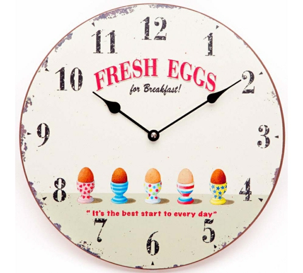 relojes de cocina relojes de pared vintage decoración de la pared ideas desayuno huevos