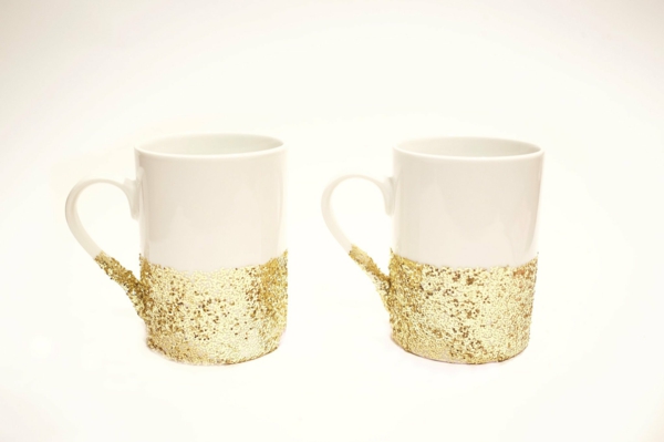 כוס קפה עיצוב עצמך זהב נצנצים