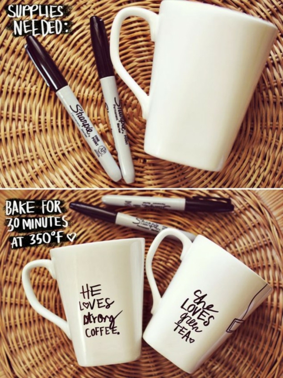 café tasses artisanat idées marqueur étanche