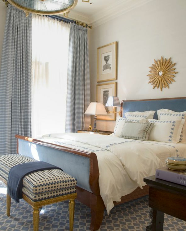 cama de trineo de estilo colonial de estilo imperial habitaciones de colores combinados