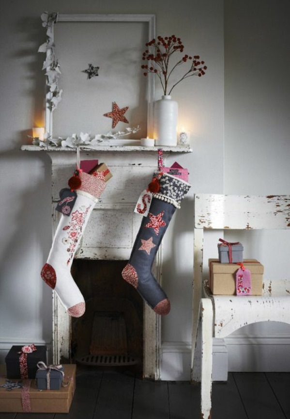 mantel dekorere nikolausstiefel sy håndverket ideer til jul