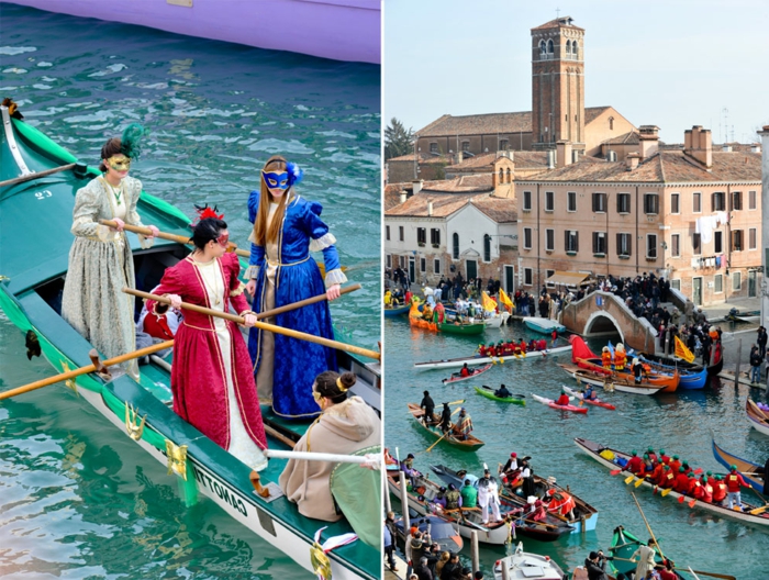 Καρναβάλι στη Βενετία καρναβάλι φορεσιά κοστούμια καρναβάλι rosemont βάρκες κανάλια γέφυρα