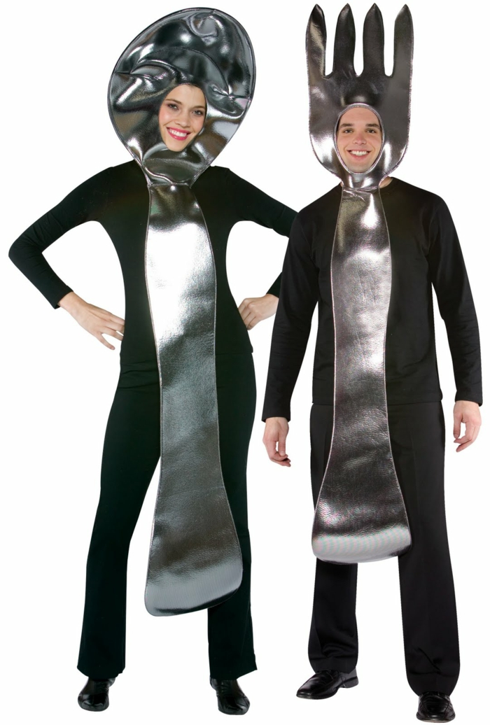 карнавални костюми дий идеи сребърни черни карнавални костюми платнени вилици лъжица лъжица