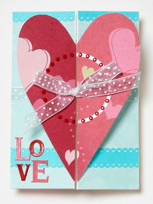 Valentine's day elegance card shape idea