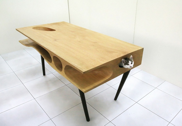 muebles para gatos mesa de comedor cubierta de madera maciza