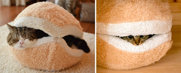 diseño de muebles de gato cama de gato suave sándwich