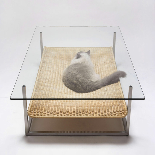 muebles de gato diseño de madera cama de gato mesa de centro