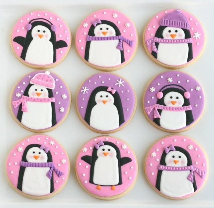 cookies baking punguine purple nuances