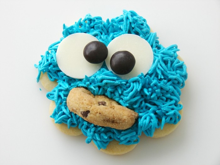 biscuits font cuire la décoration bleue de monstre