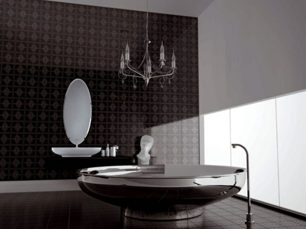 κεραμικά πλακάκια μπάνιο εικόνες ιδέες σκούρο πολυτέλεια