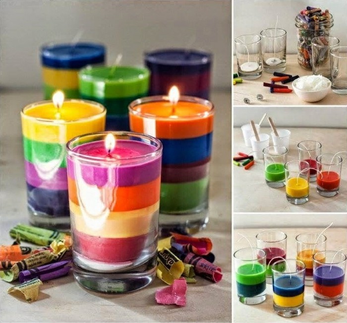 la decoración de velas en sí misma hace colores