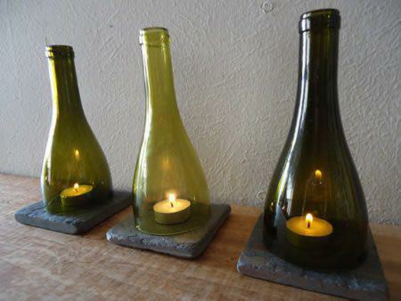 svícny nápady craft nápady pro dospělé skleněné lahve tealights