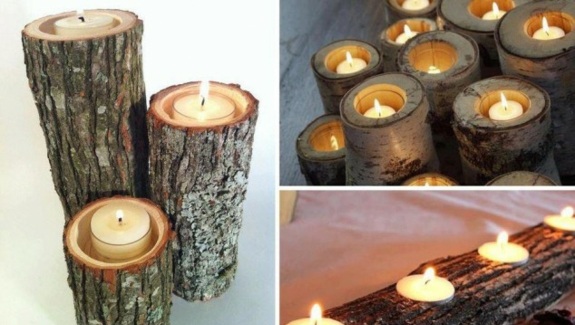 candlestick tree stump håndværk ideer til hjemmet