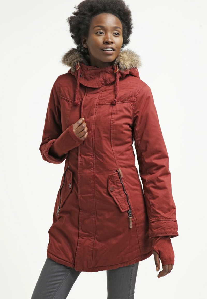khujo зимно палто червено парка естер зимно яке
