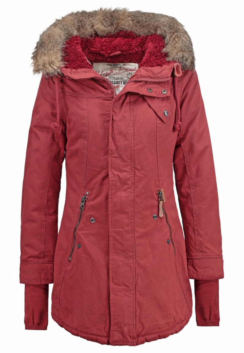 khujo зимно палто червено естер парка